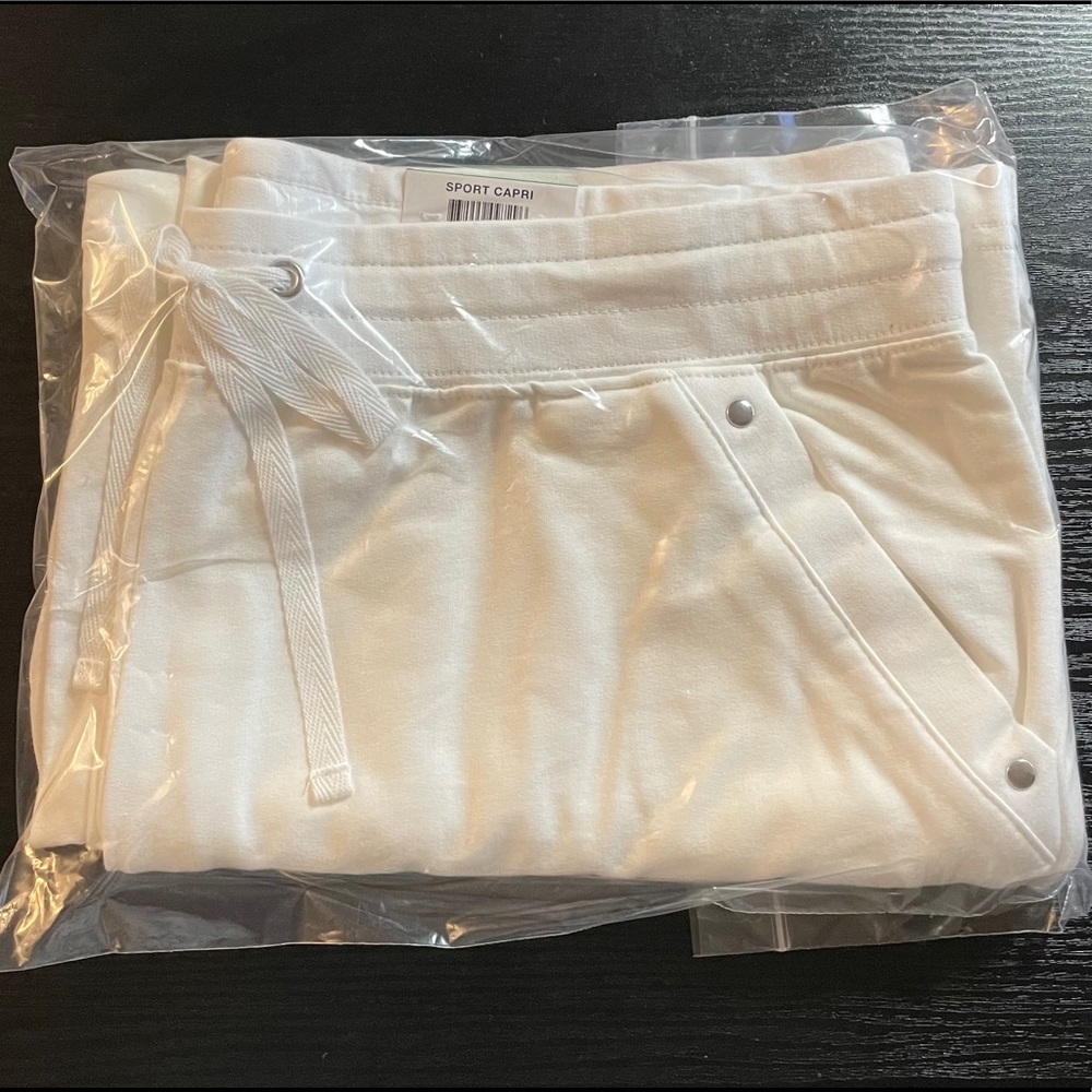 Comfortable New Knit sport Capri pant bright White G8 - Picture 4 of 4